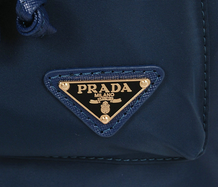 2014 Prada nylon drawstring backpack bag BZ1562 royalblue